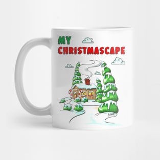 Christmas Log Cabin Winter Scene Gift V1 Mug